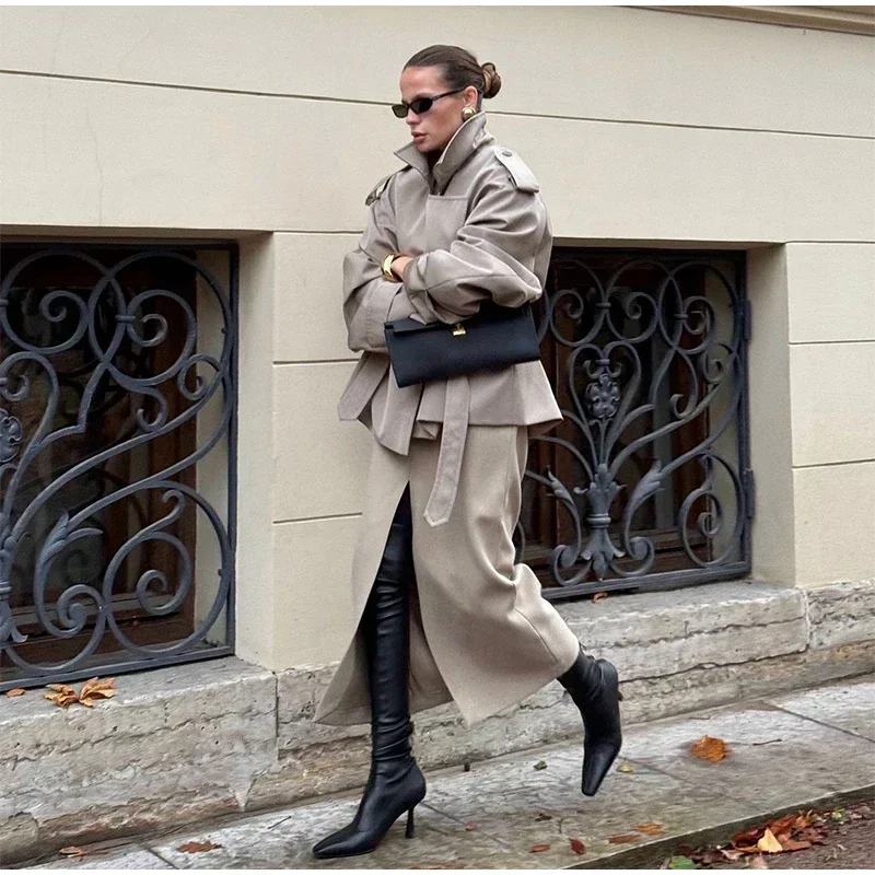 Solid Laepl Lace Up Trench Coat Women Fashion Full Sleeve Waist Cinching Short Windbreak 2026 New Autumn Office Commute Outwear 30 Saf958ab19ab8429c9428c536cd4861f51