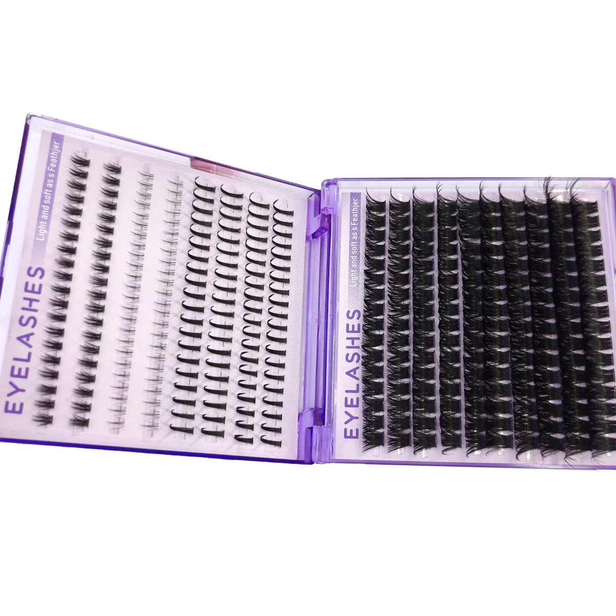 AMSDCN DIY Lash Clusters Spiky Cluster Lashes Mixed Tray Fluffy Individual Eyelashes Extension with 2styles Bottom Lashes Makeup