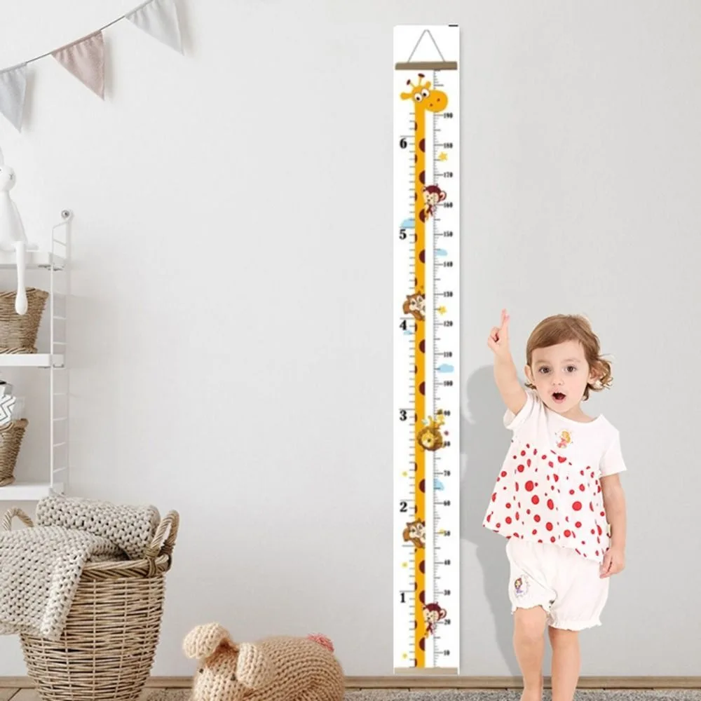 2M Height Child Growth Chart Wall Hanging Catoon Pattern Height Chart Growth Ruler Removable Height Measure Ruler