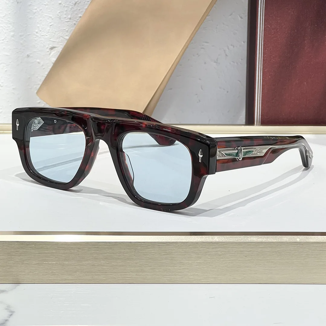 نظارات شمسية مربعة كلاسيكية من JACQUES THUNDERCLOUD مصنوعة يدويًا بإطار سميك من الأسيتات UV400 نظارات يابانية فاخرة للجنسين