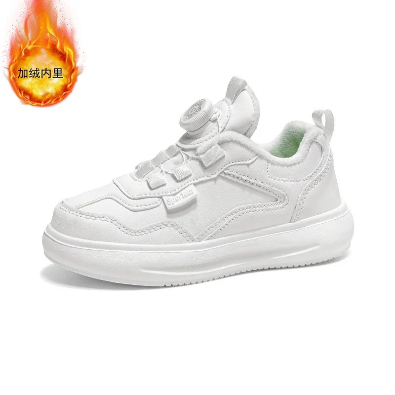 Winter Shoes Cotton Shoes Warm Shoes Children's Sports Shoes White Shoes Black Walking Shoes Boys and Girls Casual Sneaker