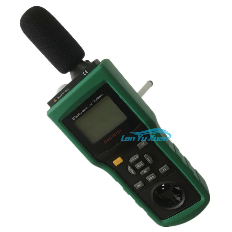 MASTECH MS6300 Digital Multifunction Environment Meter Temperature Humidity Sound Level Air Flow Tester Illuminometer Anemometer