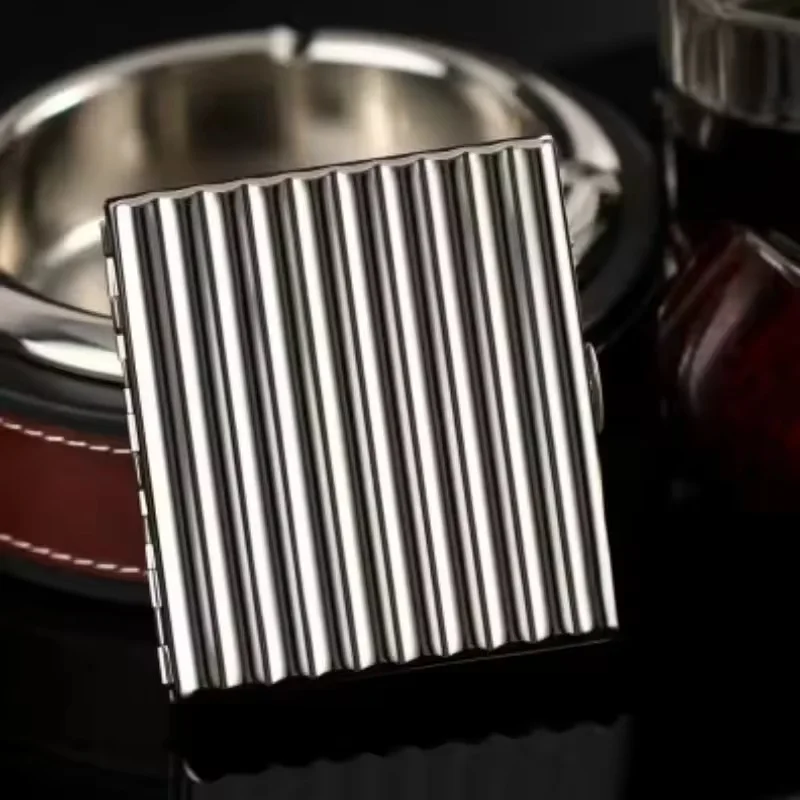 20 Cigarettes Case 80mm Hand-rolled Cigarette Holder Portable Corrugated Metal Box Thick Moisture-proof Smoking Accessories
