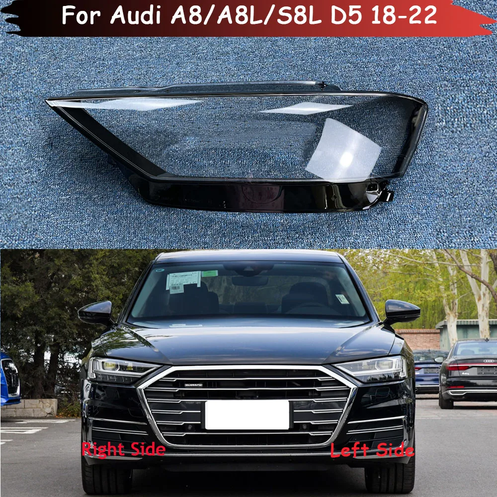 For Audi A8 A8L S8L D5 2018 2019 2020 2021 2022 Headlamp Transparent Cover Lampshade Headlight Shell Lens Plexiglass