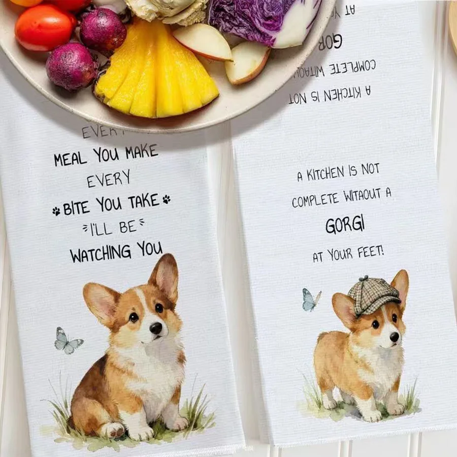 2 Buah, Handuk Dapur Corgi Ber - Kitchen Baking Necessities ulasan dan harga