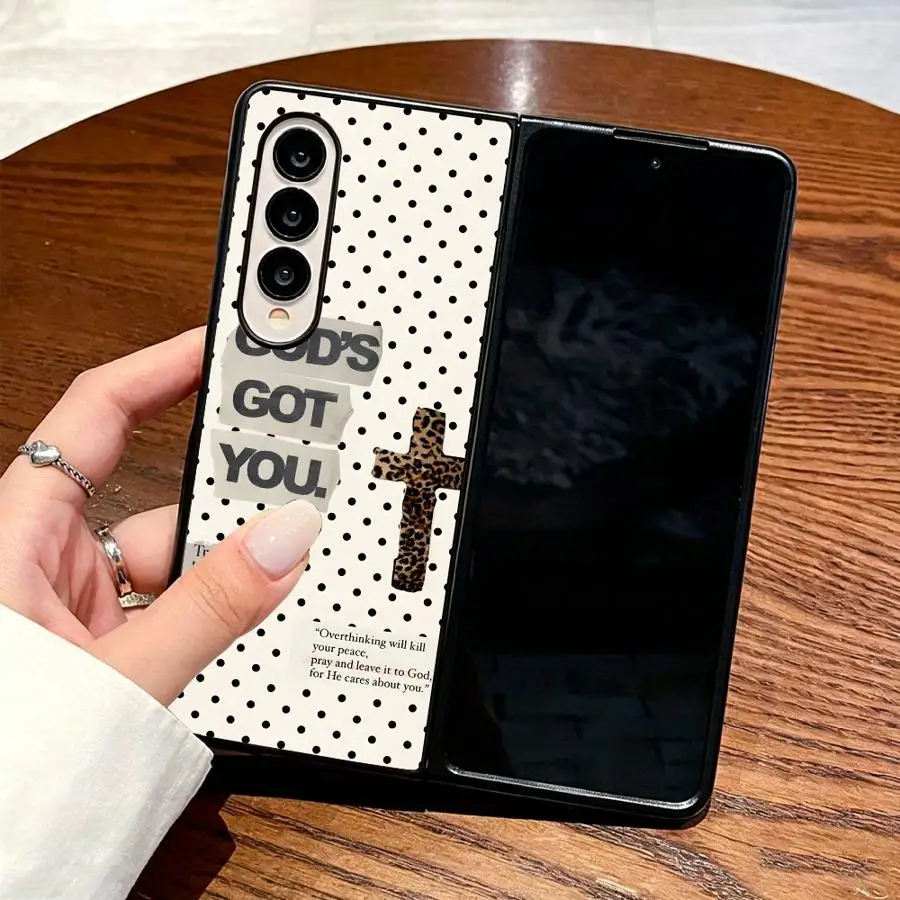 Étui créatif motif croix pour Samsung Galaxy Z Fold 7 6 5 4 3 Z Flip 7 6 5 4 3 – Coque de téléphone