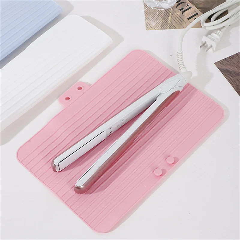 Heat Resistant Mat Silicone Pouch Hair Straightener Storage Bag Curling Flat Iron Pouch Heat Resistant Travel Mat Storage Pouch