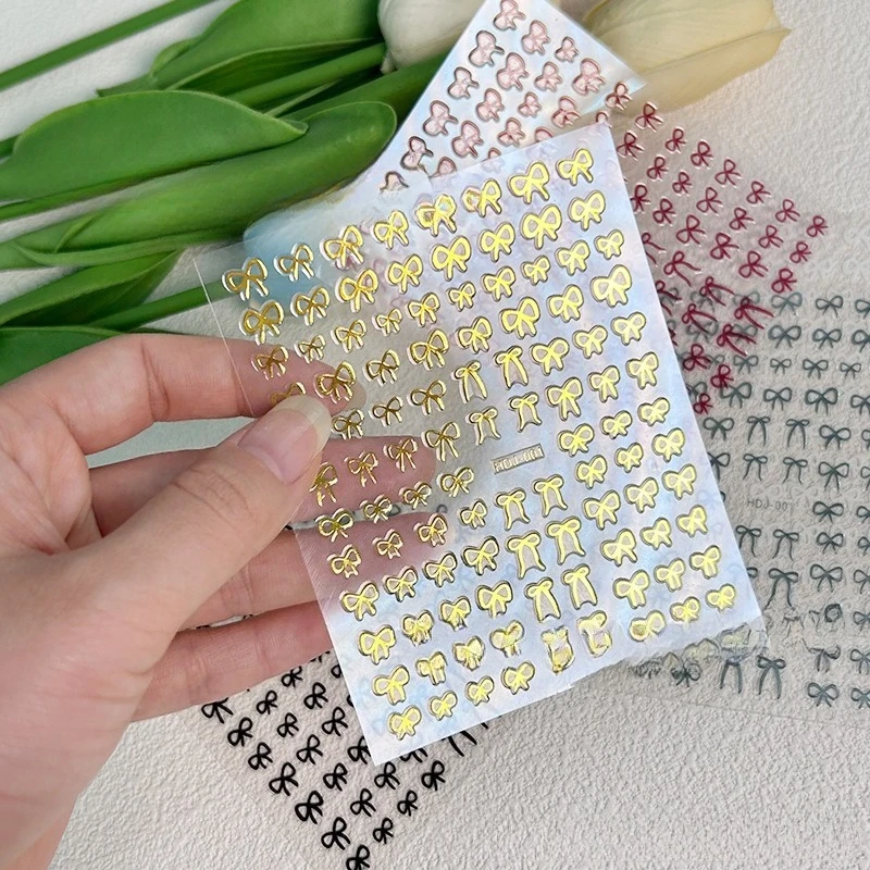 5pcs Mini Bow Stickers Kawaii Colorful Ribbon Bowknot Decals DIY Camera Phone Case Decorations Stickers Adhesive Decals