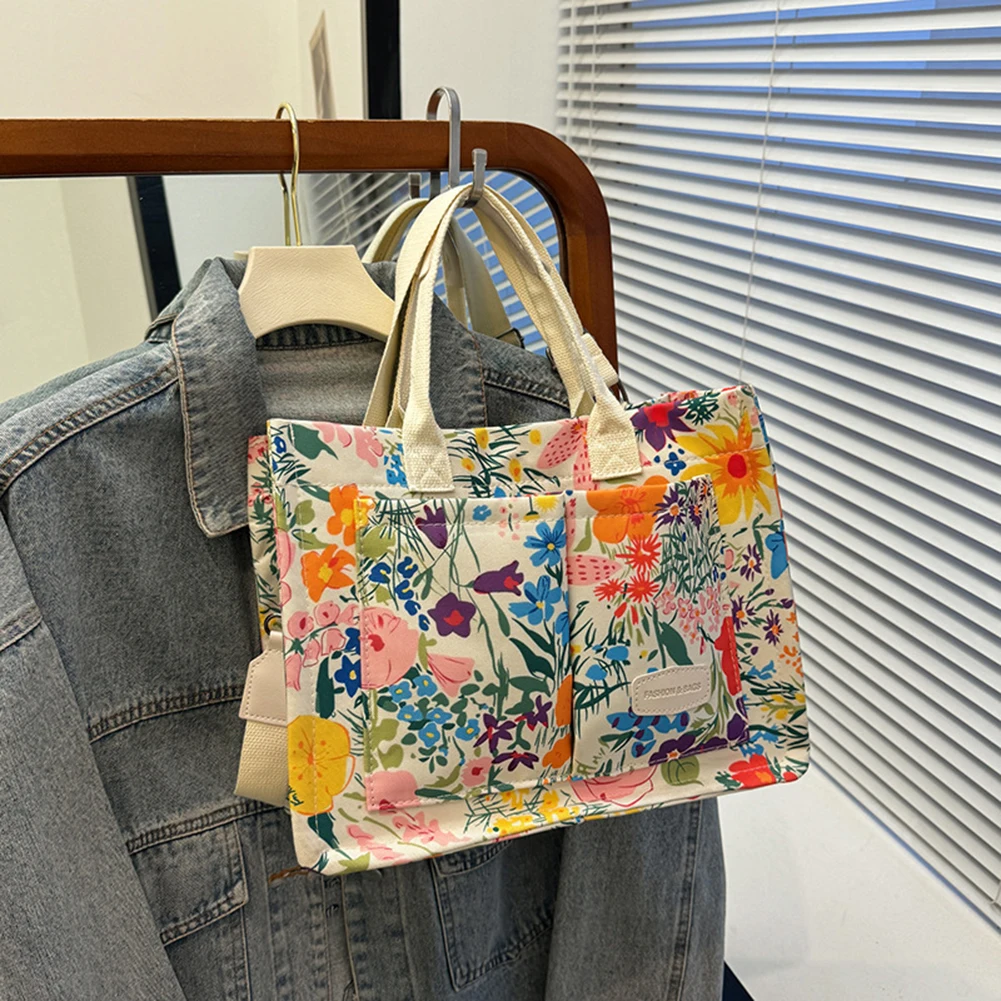 

Женская модная сумка через плечо большой емкости в горошек/цветочный стильный мешок через плечо с регулируемым ремешком для путешествий на открытом воздухе