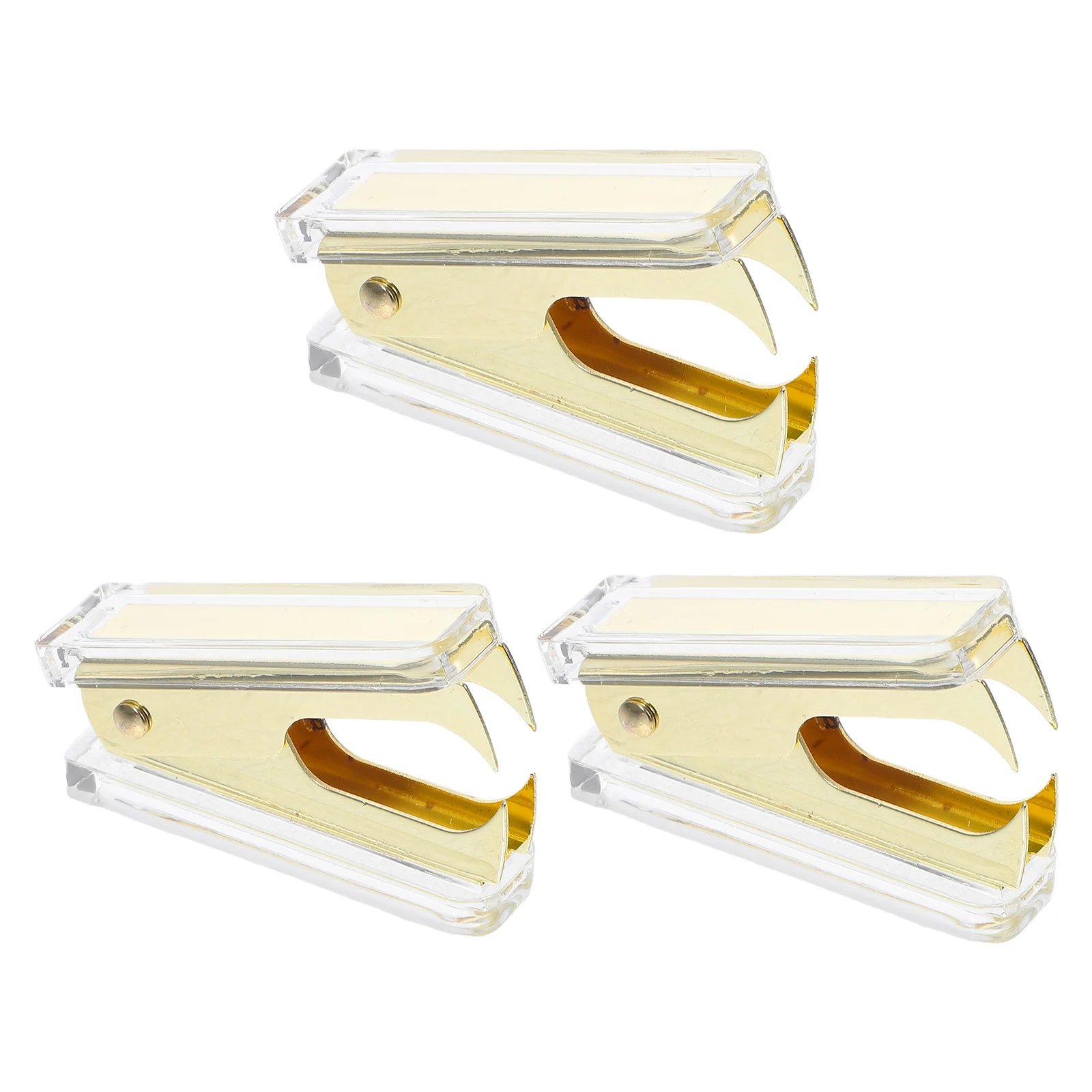 

3Pcs Clear Acrylic Staple Remover Portable Handheld Ergonomic Stapler Removal Tool Office Clear Staplers for Desk