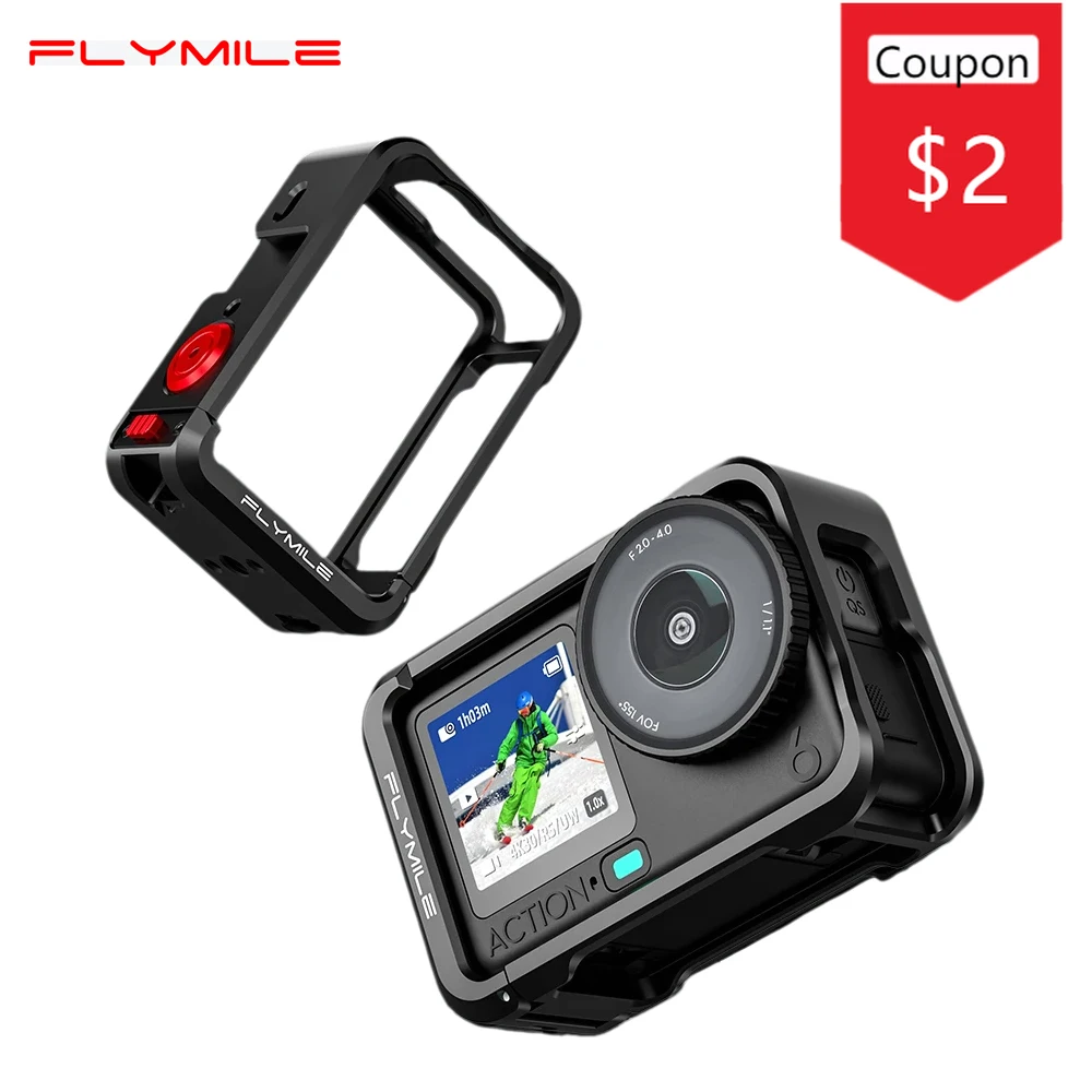 �y�Z�[�����zFlymile ���^���P�[�W DJI Osmo Action 6 �p�ی�N�C�b�N�����[�X�ی�t���[���A���~�����P�[�X�J�����A�N�Z�T���[