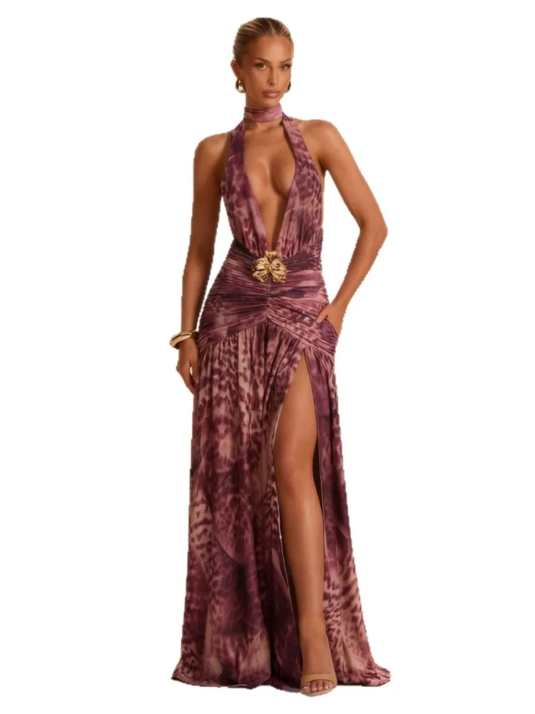 Summer Cover Ups Women Swimsuit Spaghetti Strap Robes Bathing Suit 2026 New Purple Color Beach Holiday Maxi Dresses Cover-Up