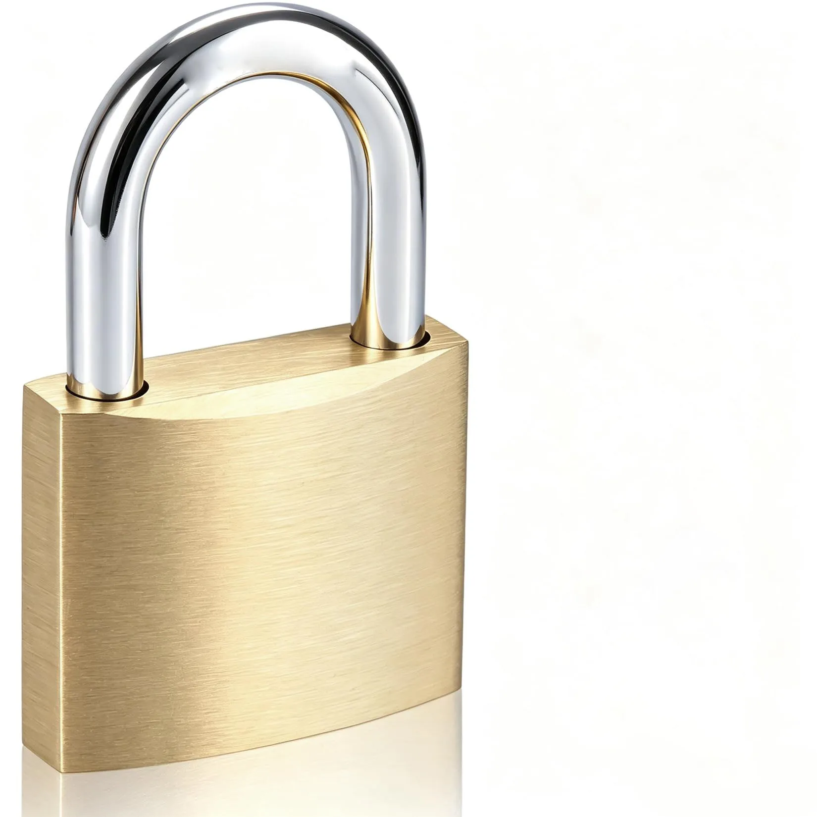 Solid Brass Padlock with 2 Keys, Locker Lock with Brass Body & Steel Shackle, Keyed Padlock for Sheds, Storage Unit