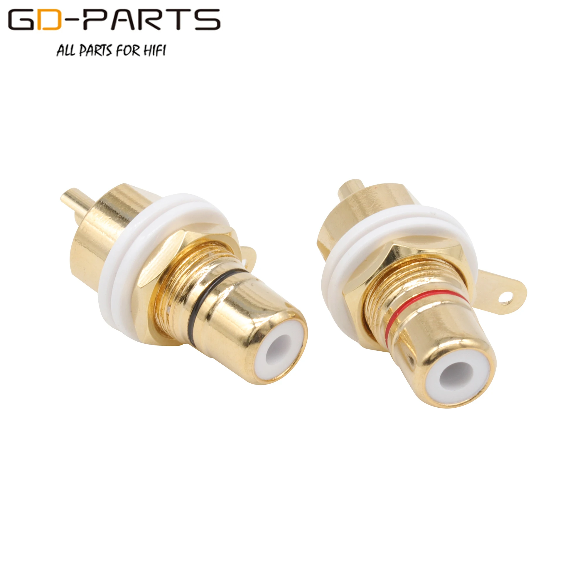 

Female RCA Jack Socket 24K Gold Plated Brass Hifi Audio Video Signal Cable Connector Terminal For AMP CD Panel Mount Bulk SALES