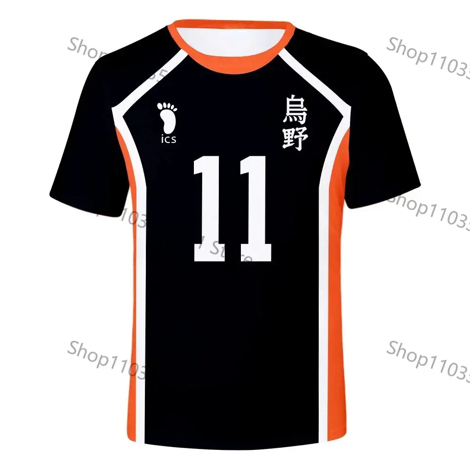 Anime Volleyball Boy Tshirt Haikyuu Costume Karasuno Koukou High School Hinata Shoyo Kageyama Tobio Shoyo Hinata Funny Sport Top