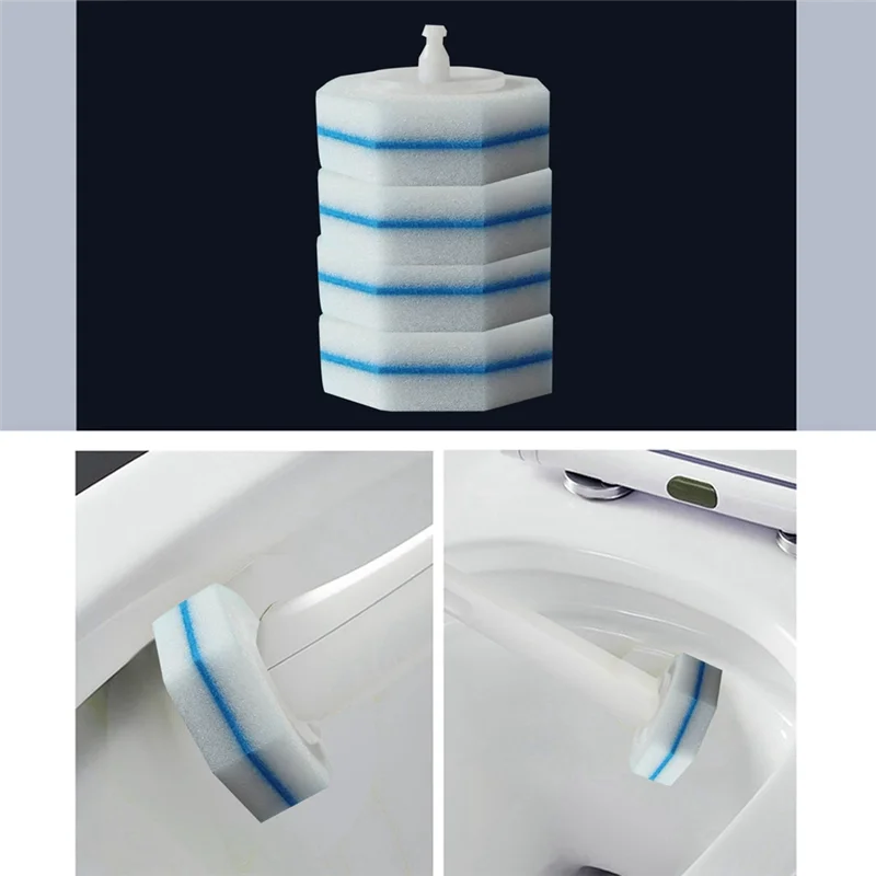 

ABSE-30Piece Одноразовая система для чистки унитаза Одноразовая смывная щетка для унитаза Белая губка