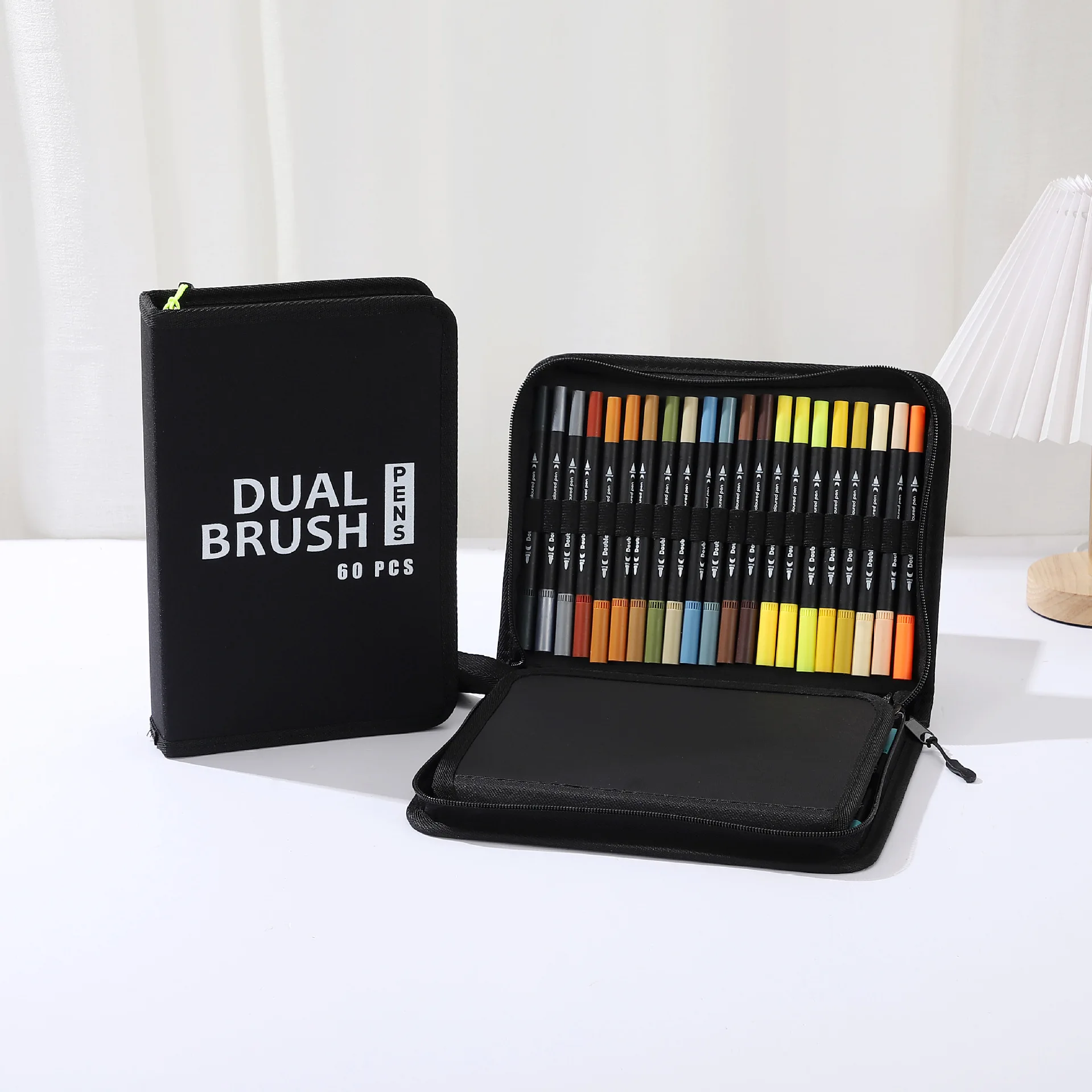 

Folded Oxford cloth pencil case, CD case, colored pencil, sketching pen, watercolor pen, zipper large-capacity drawing pen stora