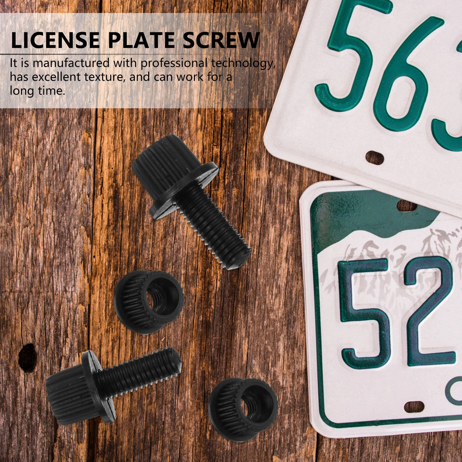 

4pcs Nylon License Plate Fastenings Rustproof Screws Durable Motorcycle Bolts Scooter Universal Fit License Plate Frame