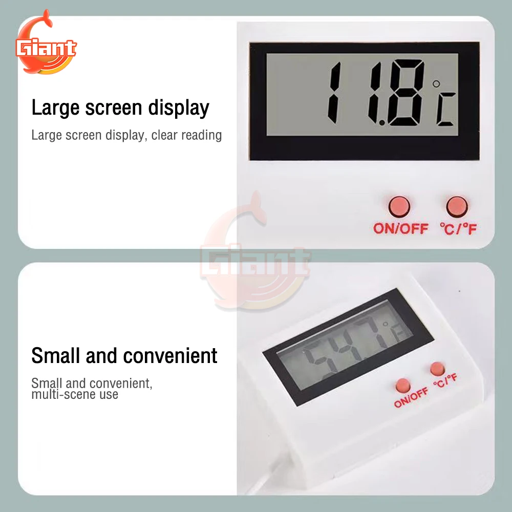 HT-5 Fish Tank Thermometer Refrigerator Aquarium Digital Electronic Thermometer Hygrometer With Wire Probe Temperature Sensor