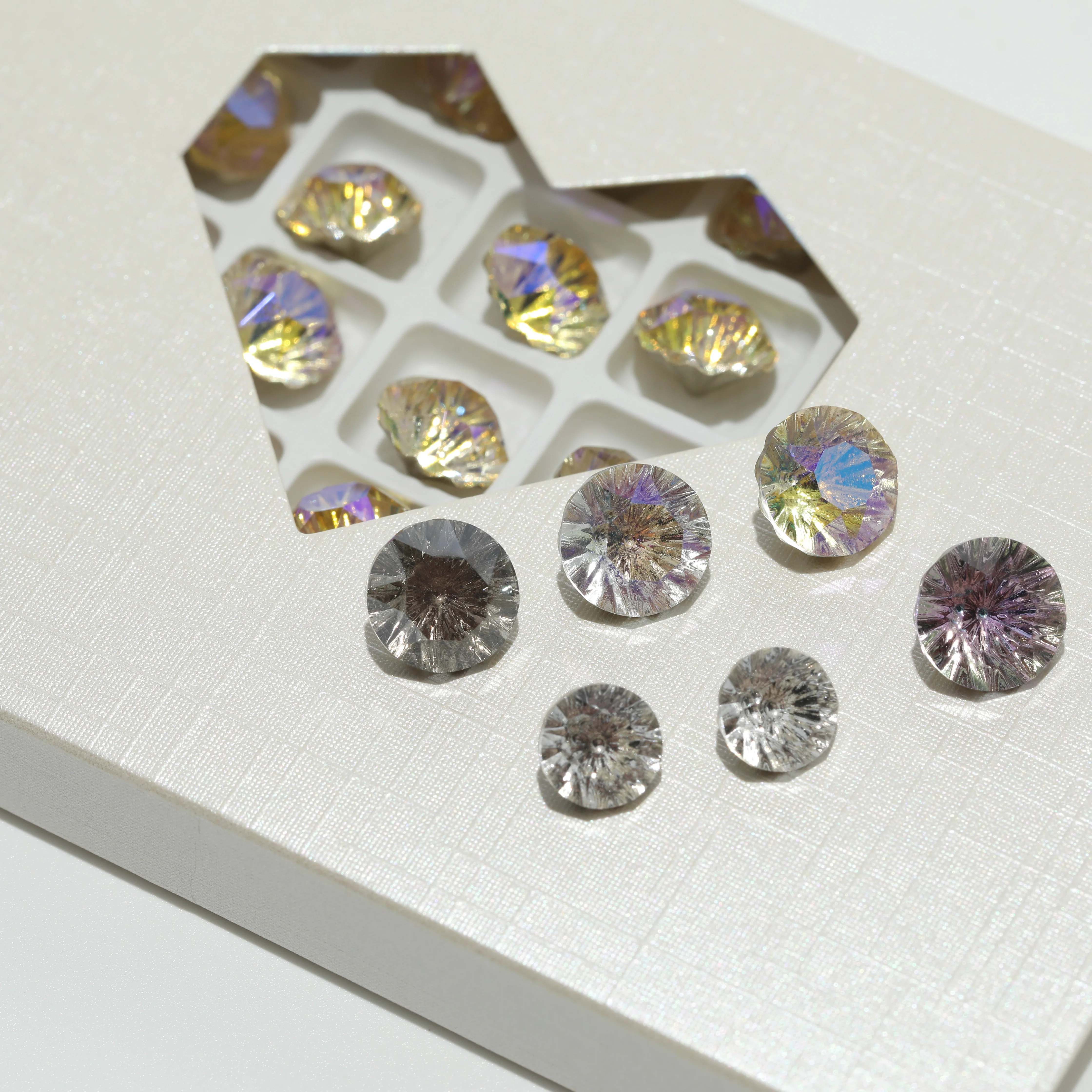 GRST Premium Millennium Series Strasssteine Runde Xirius Fancy Stones Glänzende Kristalle für DIY Nagelkunst, Hochzeitskleider, Taschenzubehör – Detail 4