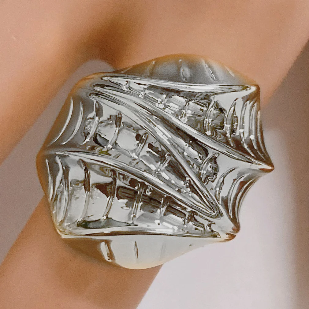 Newest 18K Gold Plated Women Luxury Party Rings Nigeria Bridal Wedding Dinner Silver Plated Rings Accessories Gift Free Shipping