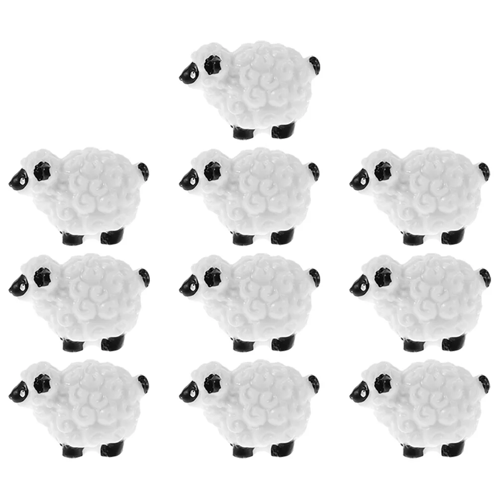 

10pcs Miniatures Moss Decoration Ornaments Animal Figurines for Mini Garden Potted Plants Goat Statues Lawn Decor Scenes