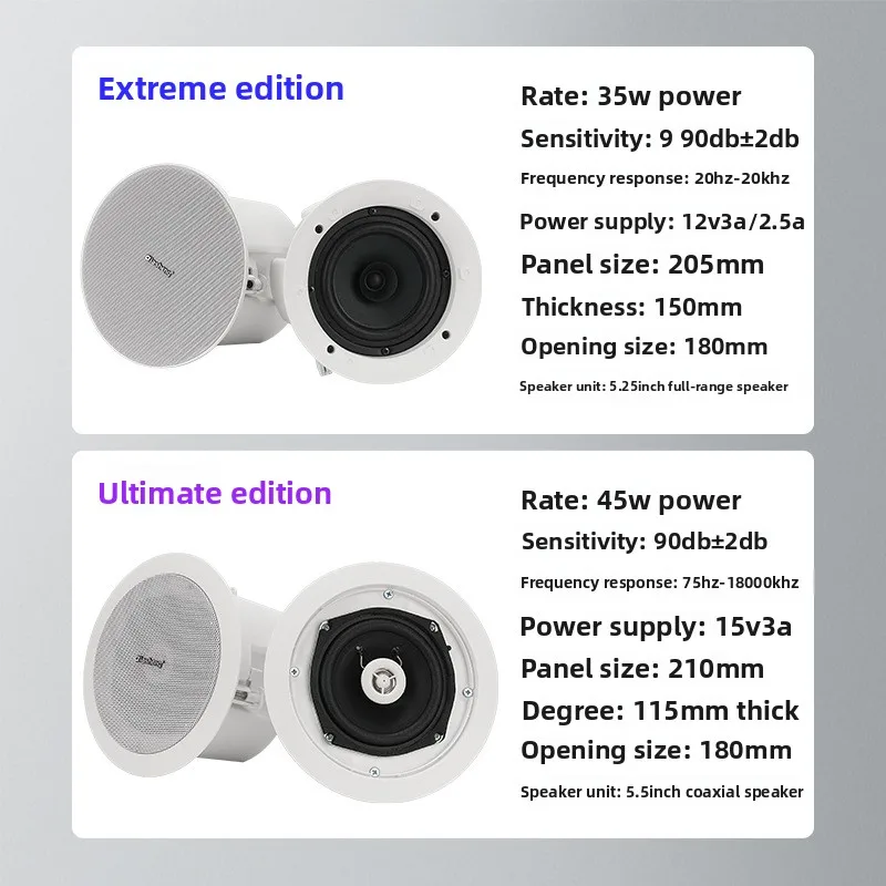 Haut-parleur de plafond sans fil, Bluetooth, caisson de basses intégré, système sonore pour Home cinéma dans le mur, installation facile, mot de passe, offre spéciale