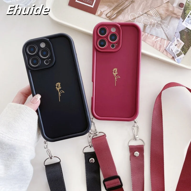 Rosen-Riemenhülle für Samsung Galaxy A56 A36 A16 A26 A17 A55 A35 A15 A54 A34 A14 – Modische Crossbody-Lanyard-Hülle mit Kordel für Reisen, weiche Abdeckung – Detail 14