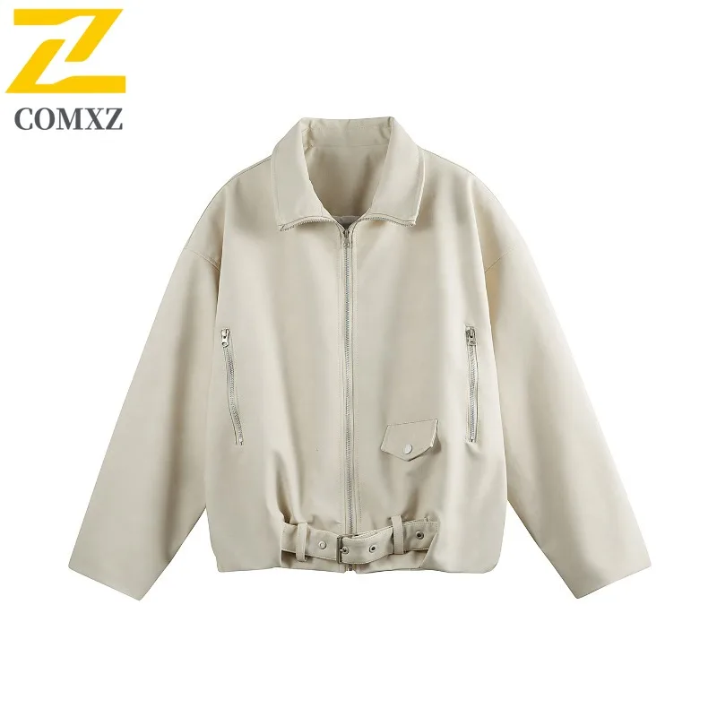 

COMXZ Мужская кожаная куртка для отдыха с воротником-стойкой Harajuku ветрозащитные мотоциклетные пальто модное дорожное износостойкое осеннее пальто