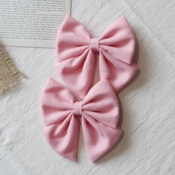 2Pcs Solid Color Hair Bows Boutique With Clips For Girls Hairgrips New Headwear Baby Hair Accessories Gift Baby Hair Clips