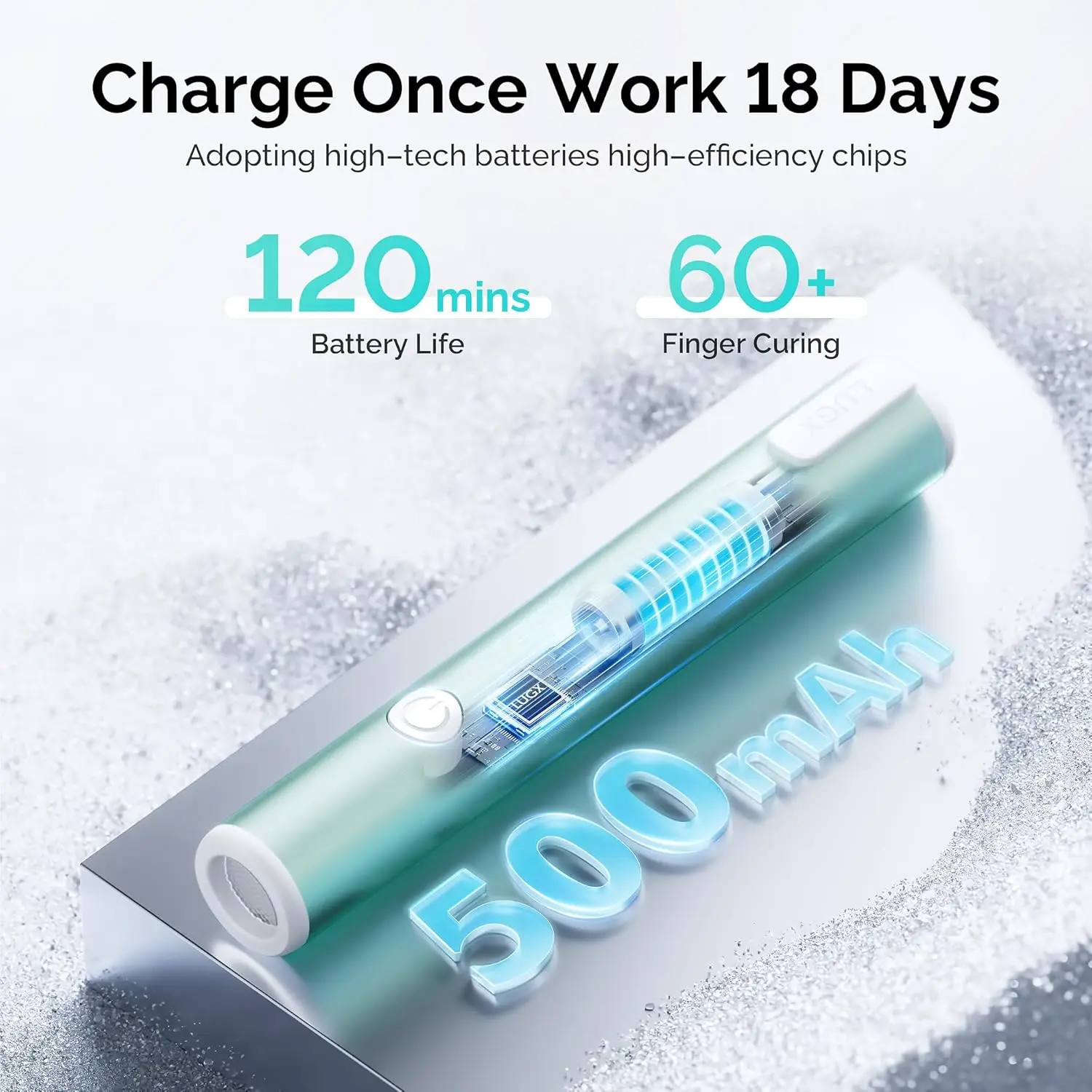 ضوء الأشعة فوق البنفسجية المحمول لأظافر الجل مع شحن مغناطيسي - مصباح أظافر LED محمول، مجفف لاسلكي للمنزل والصالون - أخضر