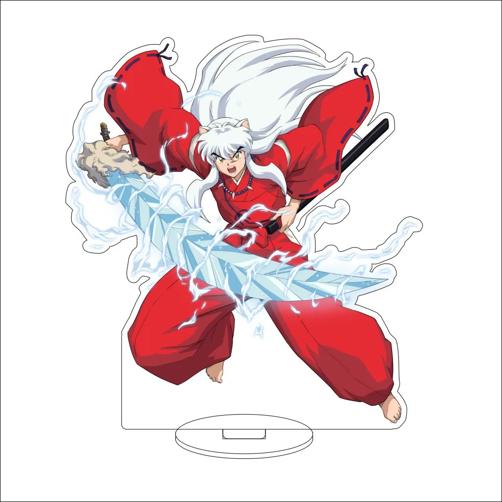 Figura de acrílico de 16 cm de los personajes de anime Inuyasha: Kagome, Higurashi Kikyo, Sesshomaru, Miroku, Rin, Sango, Shippo y Naraku, con soporte grande, ideal como adorno.