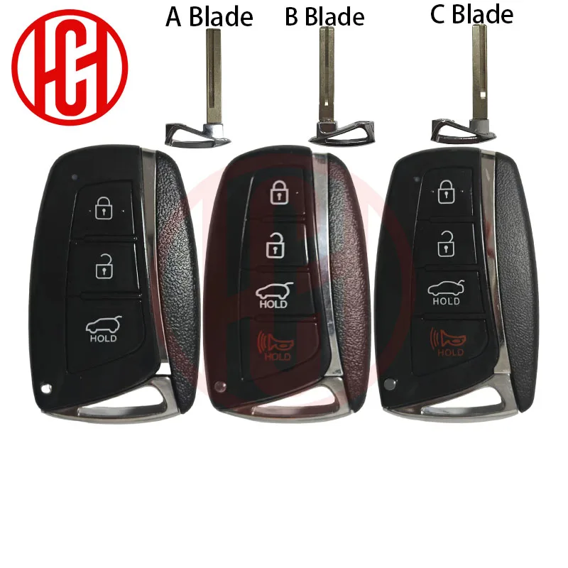 

Key Shell 3/4 Buttons Smart Key Car Remote Control Key Case For Hyundai Santa Fe IX45 Azera Genesis 2013-2015 Key Shell Fob