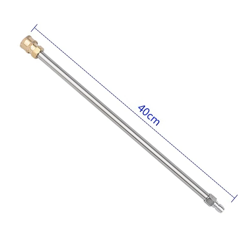 2Pcs Auto Pressure Washer Extension Rod 16 Inch Stainless Steel 1/4 Inch Quick Connect Power Wash Nozzle Anticorrosion Durable