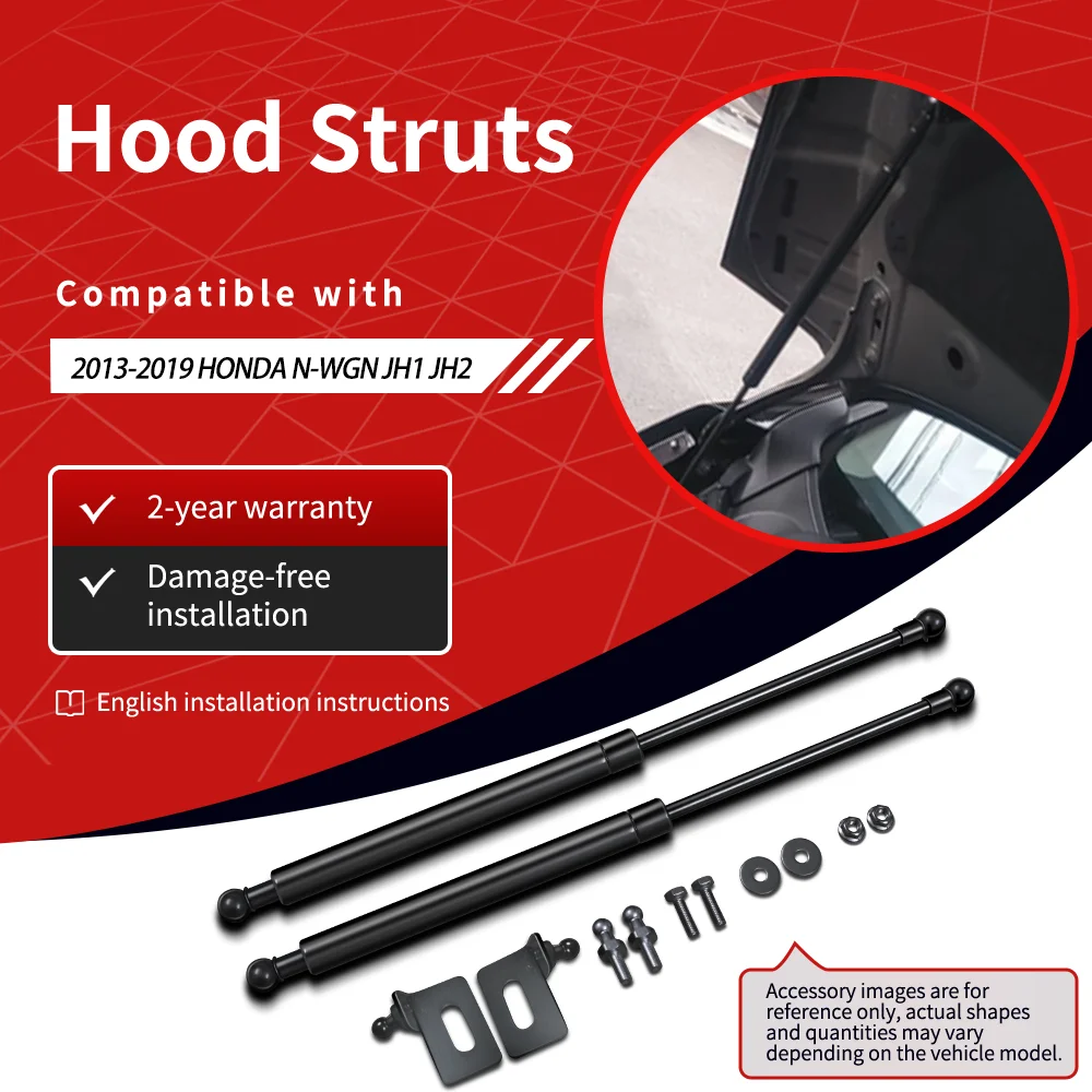 SEMTAY Hood Struts Compatible with 2006-2014  Honda Stream RN6 RN7 RN8 RN9 Bonnet Lift Support spring Shocks Damper