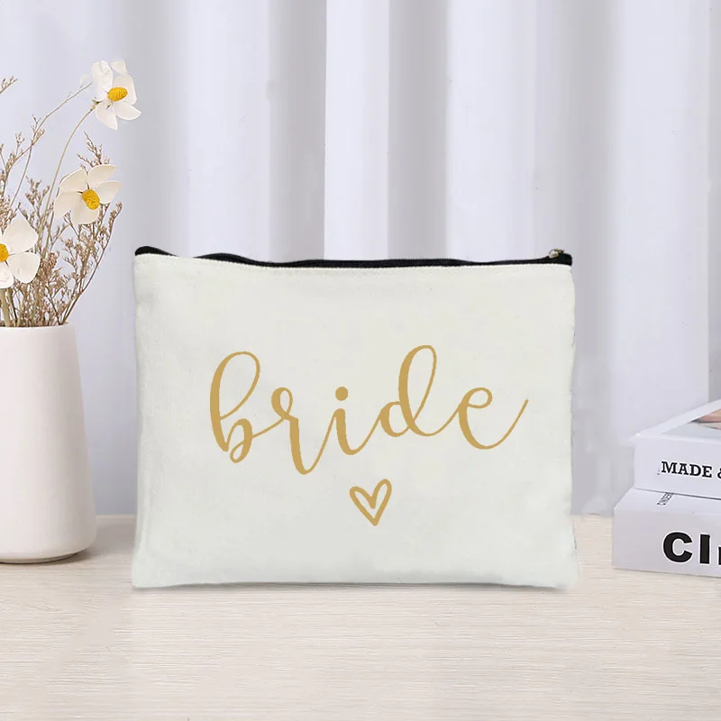 Bride Team Print Bridesmaid Gifts Women's Makeup Bags Female Toiletry Bag Cosmetics Case Bag Storage Wash Pack Travel Organizer image 2