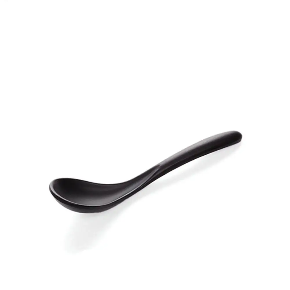 New Matte Black Spoon Chinese Soup Spoon Round Flatware Kitchen Dinner Spoon Kitchen Utensils Accessories Tableware Japanese
