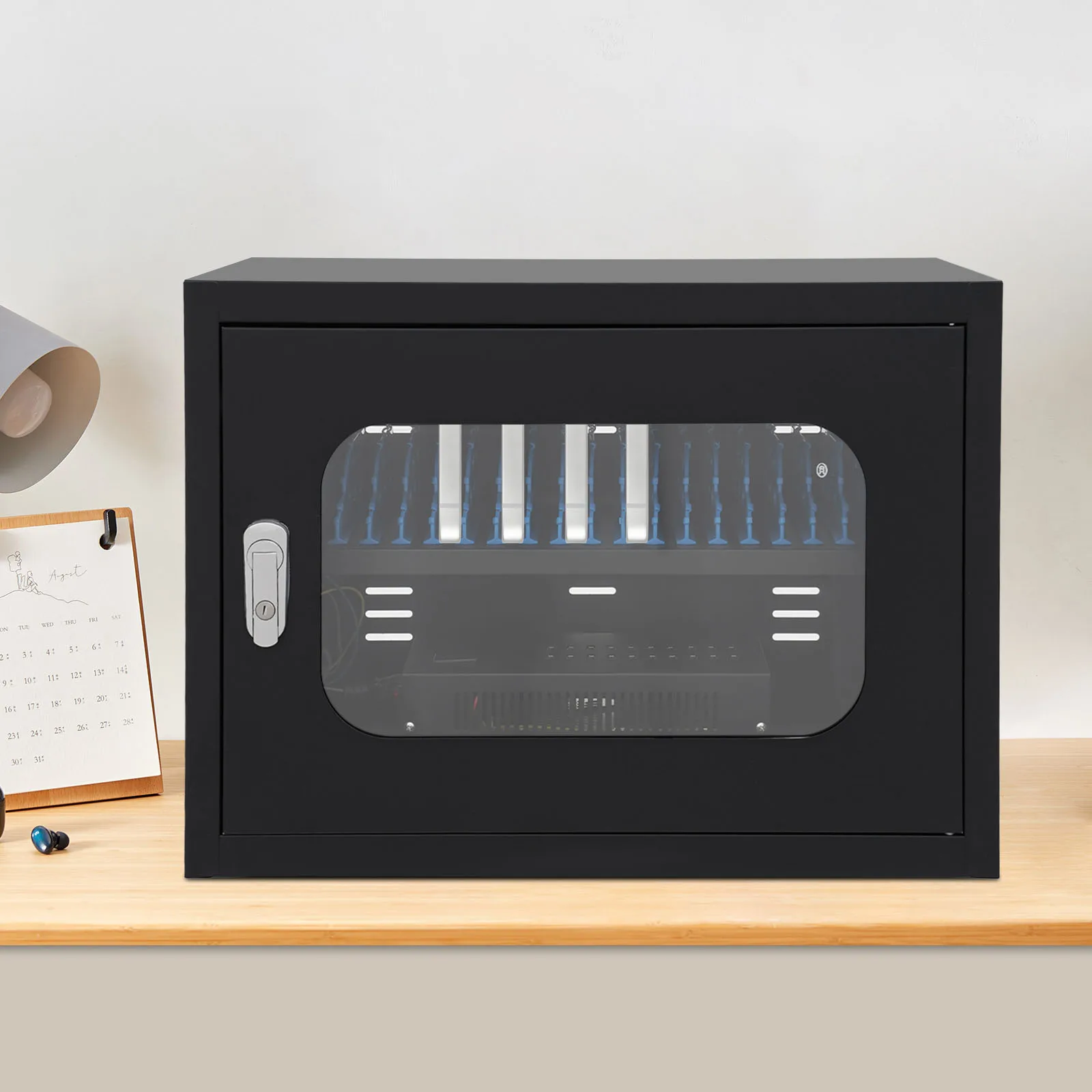 20-جهاز منضدية وخزانة شحن مثبتة على الحائط وأجهزة كمبيوتر لوحية ومحطة شحن للهاتف المحمول لاستخدام المستشفى المدرسية والمكتبية