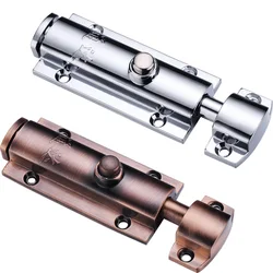 Home Door Window Security Bolt Lock Button Open Type Chrome Plated Zinc Alloy 88*32mm Rust-proof Durable