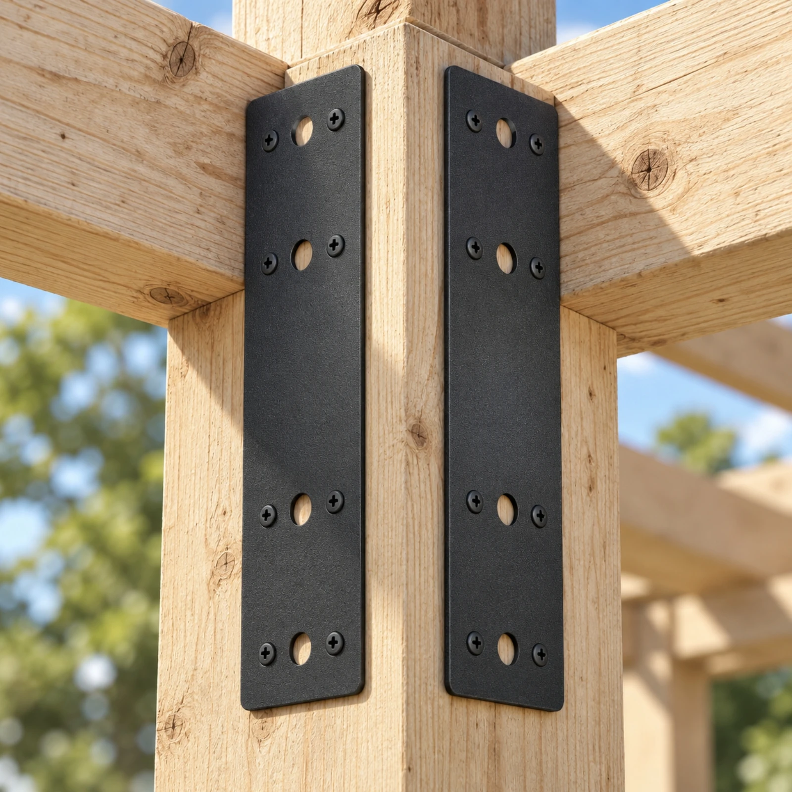 2 pièces de supports métalliques, connecteur de cadre en acier plat robuste et durable, plaque de fixation mince pour menuisiers