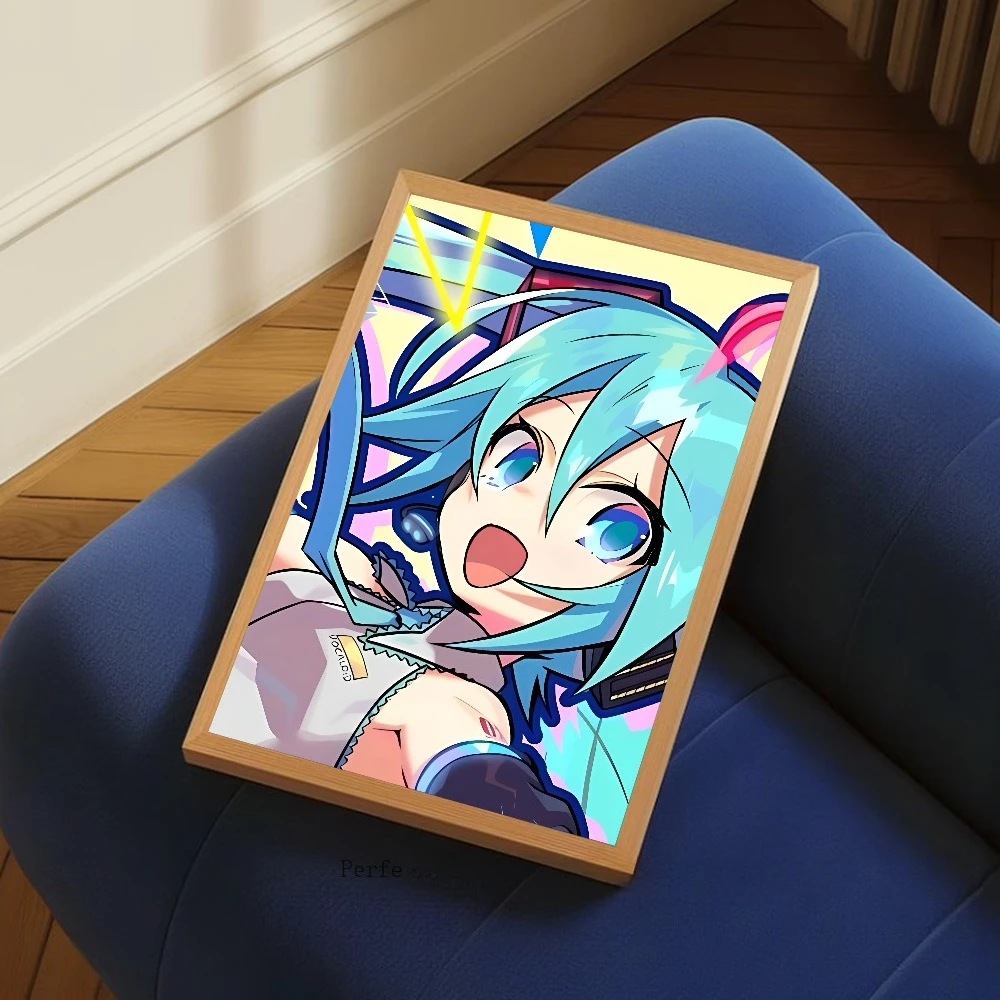 1PCS  frameless Hatsune Miku Poster Paper Printing Home Living Room Entrance Restaurant Cafe Art Painting Decoration