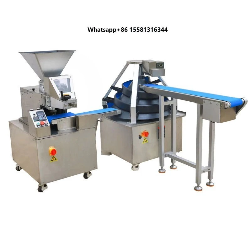 Electric Dough Divider Machine Semi-Automatic Rounder Cutter for Commercial Use Stainless Steel 304 Making Bread Buns Dough