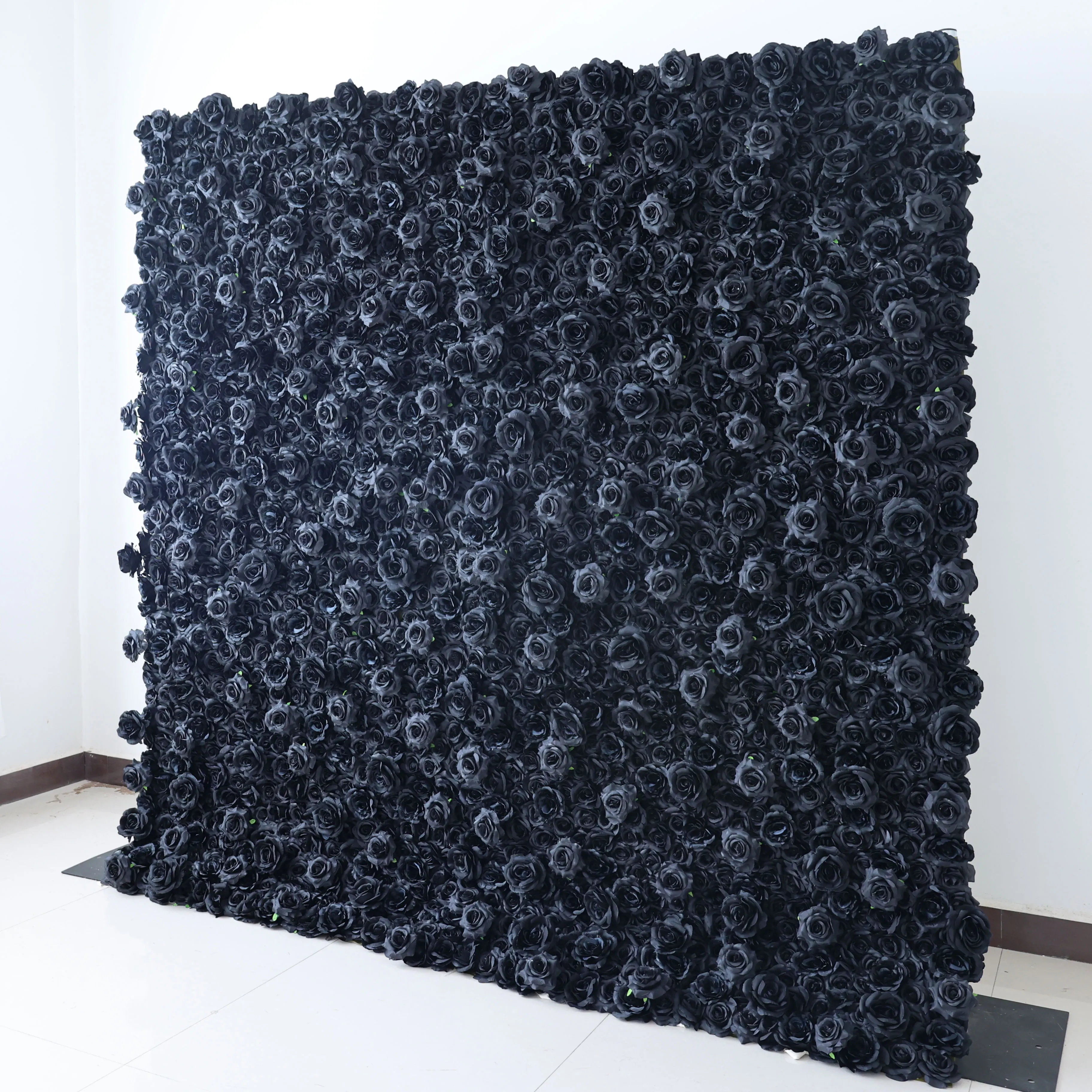 YuLiFlower Custom Flowerwall 3D Black Roll Up Cloth Flower Wall Wedding Decor Artificial Silk Rose Flower Panel Backdrop