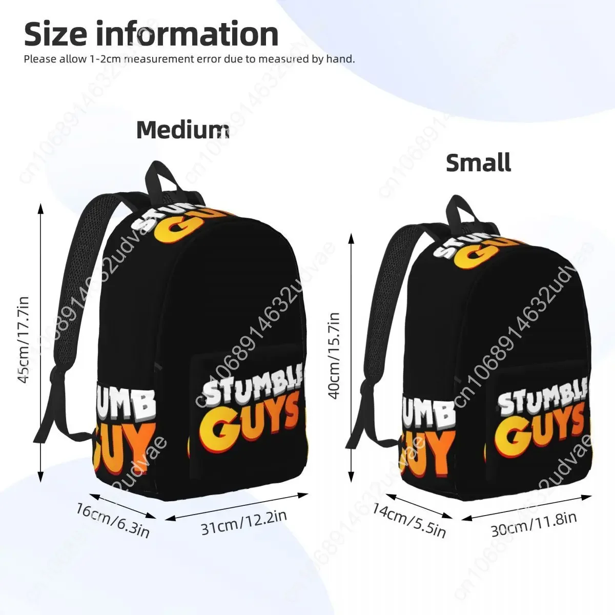 Stumbleguys Funny Game Logo for Men Women Student School Bookbag Canvas Daypack Elementary High College Gift