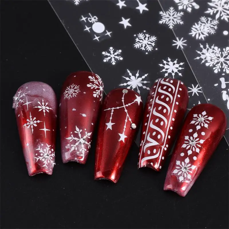 Sparkly Christmas Nail Stickers Great For Christmas Parties Adhesive Elegant Festive Glitter Nails Winter Themed Manicure