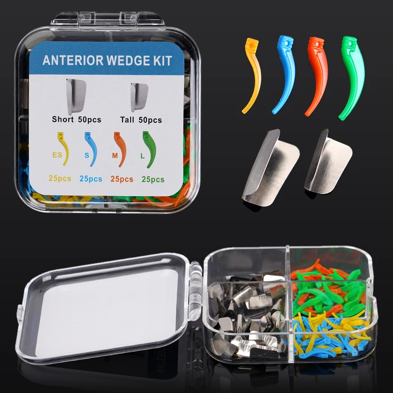

200Pcs/Set Dental Anterior Matrix System Wedges Kit Metal Matrix Bands Interdental Wedge For Tooth Restoration Dentist Supplies