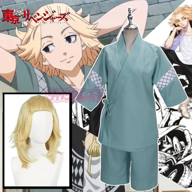

Mikey Manjiro Sano Tokyo Cosplay Anime Japanese Kimono Wig Halloween Costumes Carnival Performance Party Game Clothes dl;1