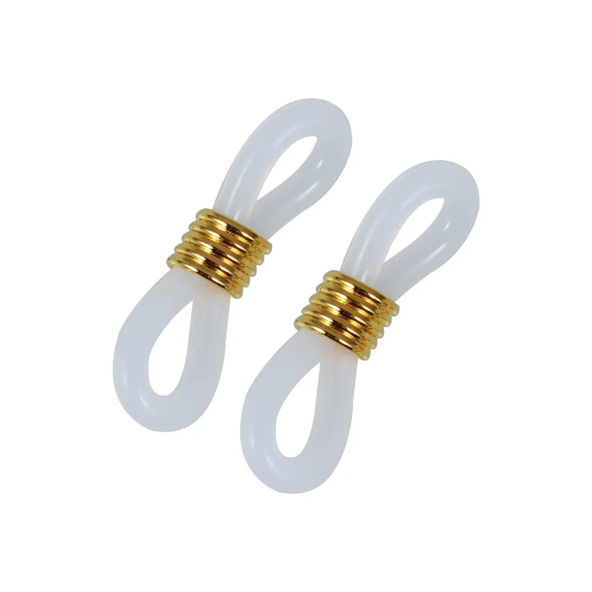 

100 Pcs Eyeglasses Chain Silicone Ring Golden Fixation Non Slip Wearproof Durable Strap Buckle Ends Easy Install