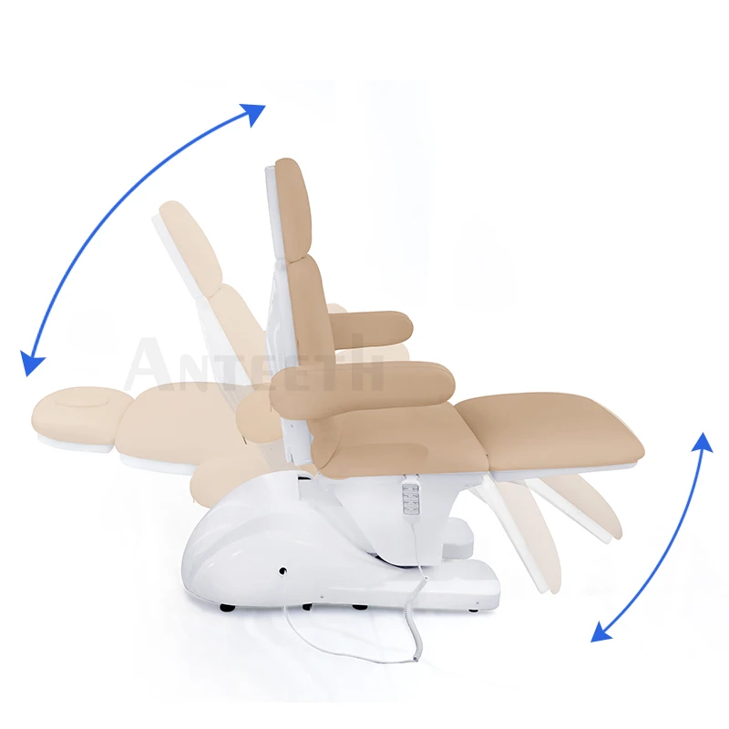 4 Motors Electric Beauty Massage Table Adjustable Height Backrest Legrest Tilt for Tattoo Nail Pedicure Salon
