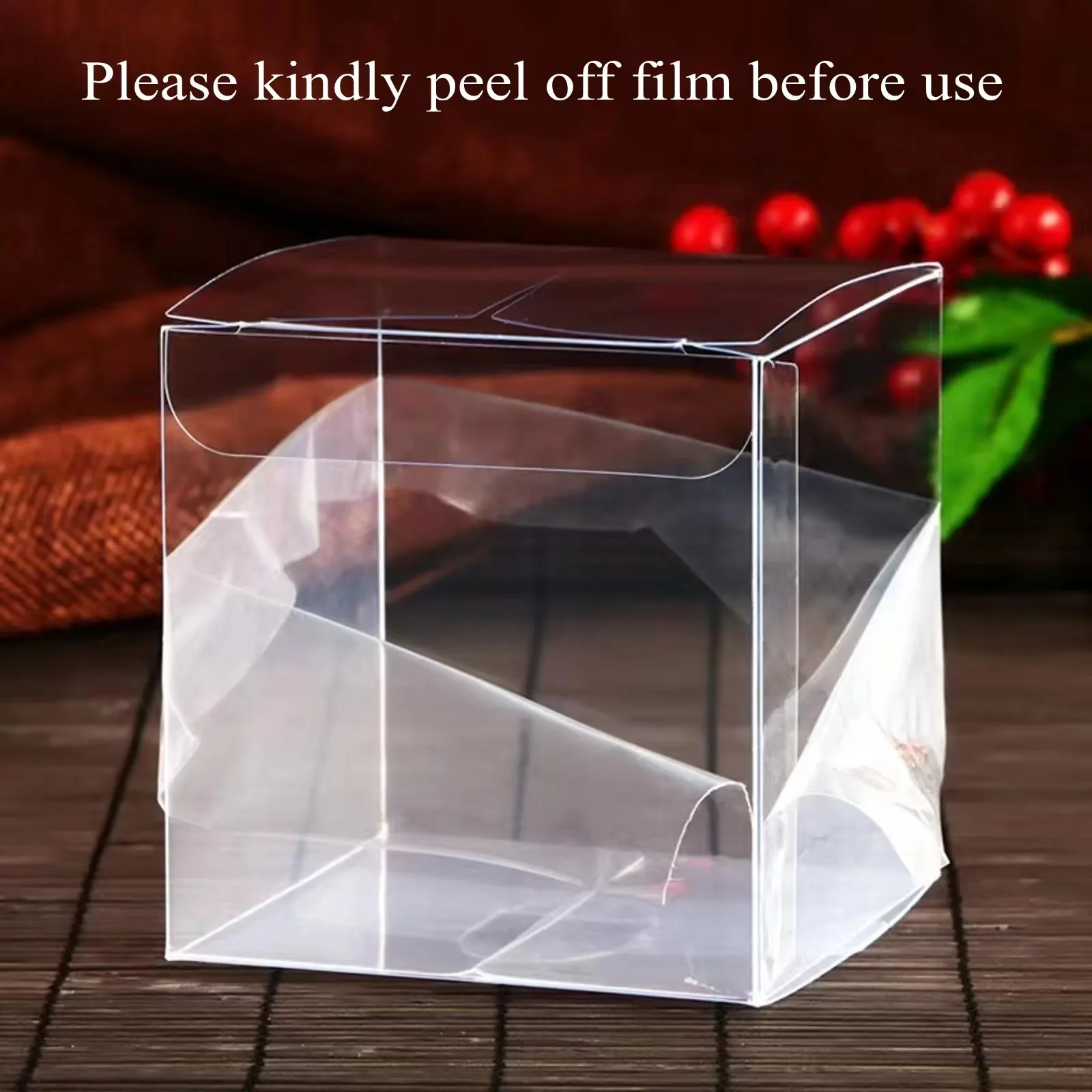Candy Apple Boxes with Hole 4x4x4 Inch Clear Chocolate Bomb Boxes Small Gift Boxes Cupcake Boxes Birthday Wedding Party Favor Bo